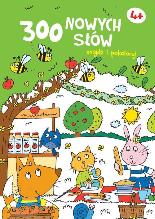 300 nowych słów Znajdź i pokoloruj 4+ zielona