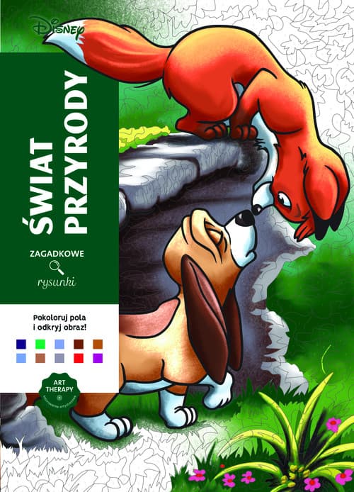 Art therapy Kolorowanka antystresowa Disney Świat przyrody Zagadkowe rysunki