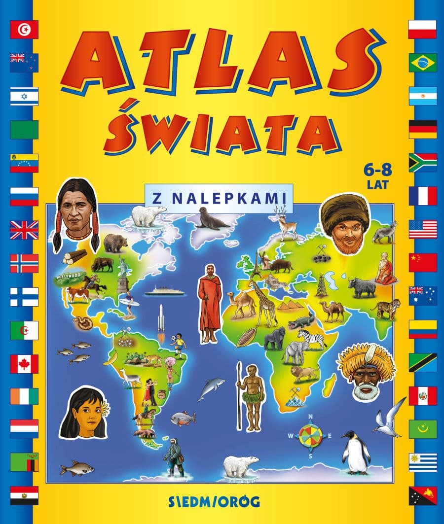 Atlas świata z nalepkami