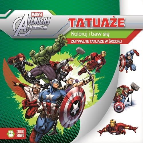 Avengers Tatuaże Koloruj i baw się. Zmywalne tatuaże w środku