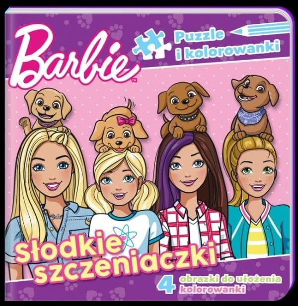 Barbie Puzzle i kolorowanki Słodkie szczeniaczki.