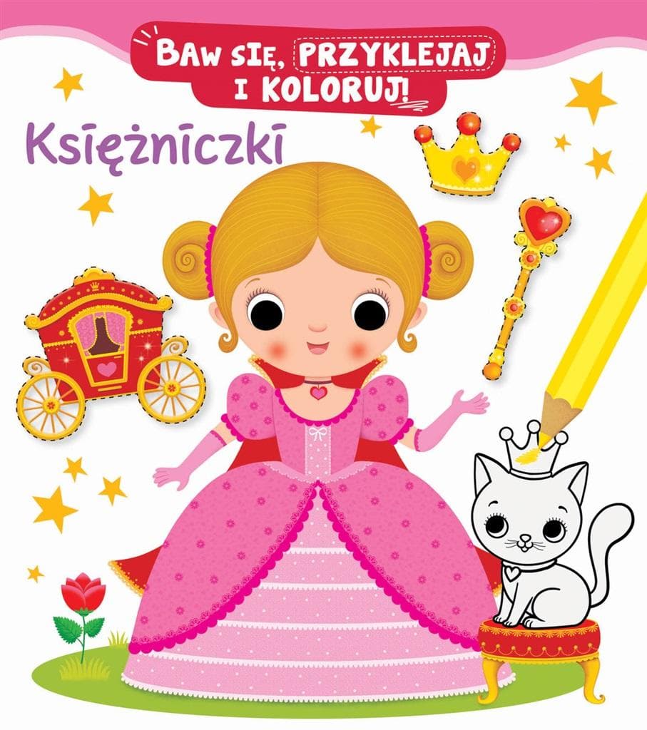 Baw się, przyklejaj i koloruj! Księżniczki
