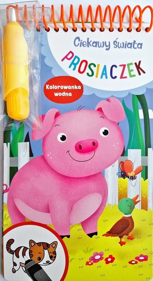 Ciekawy świata prosiaczek Kolorowanka wodna
