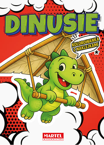 Dinusie. Kolorowanka komiksowa z naklejkami