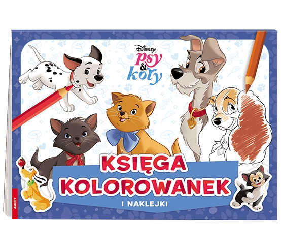 Disney Psy & koty Księga kolorowanek i naklejki BGE-9102