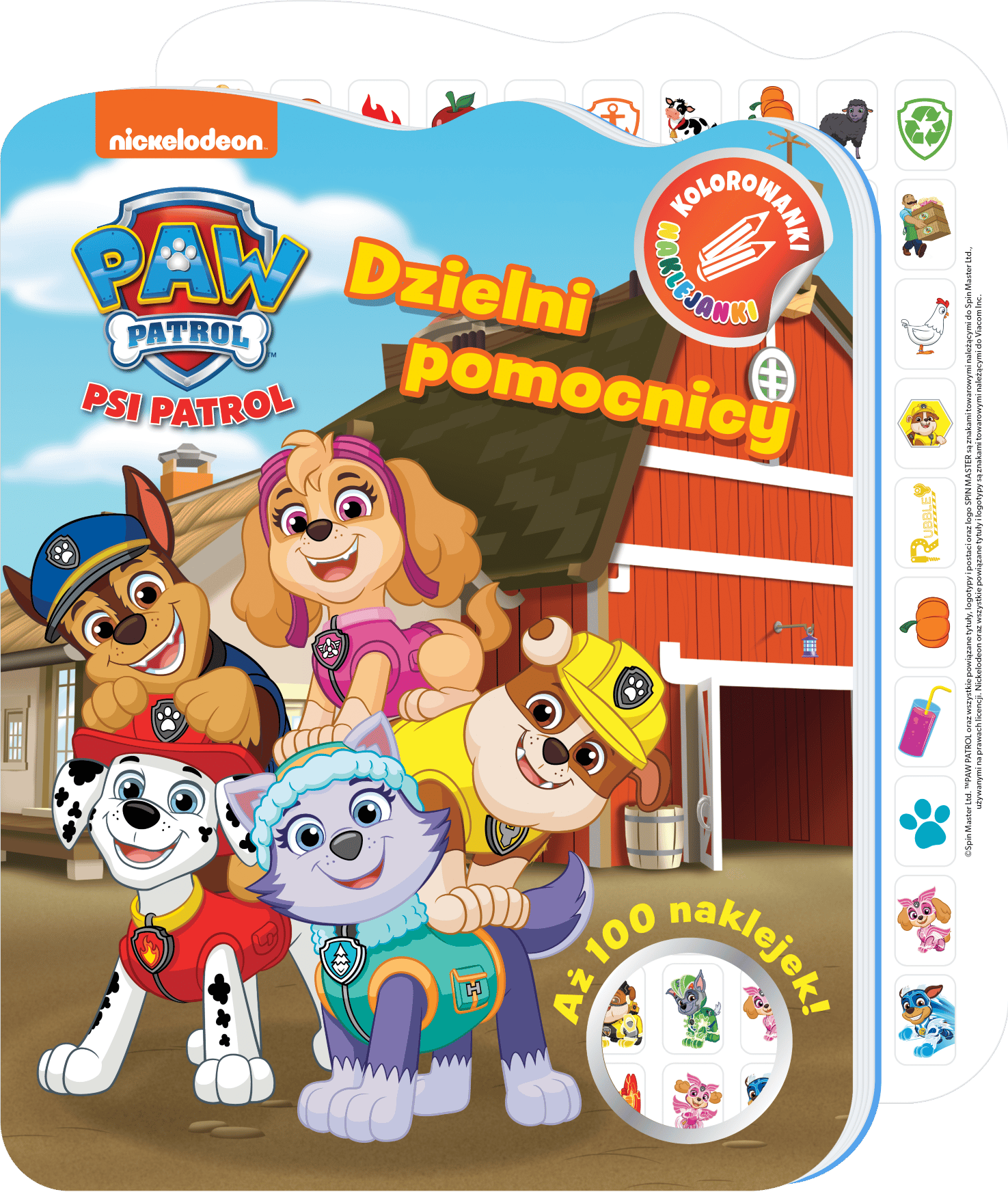 Dzielni pomocnicy, Psi Patrol. Kolorowanki naklejanki