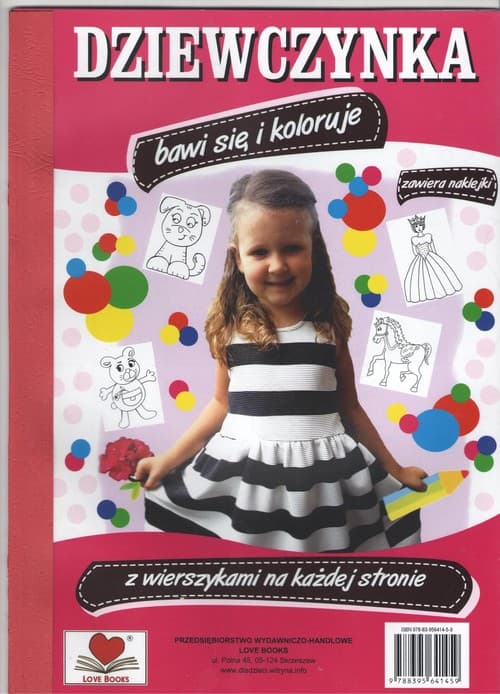 Dziewczynka bawi się i koloruje
