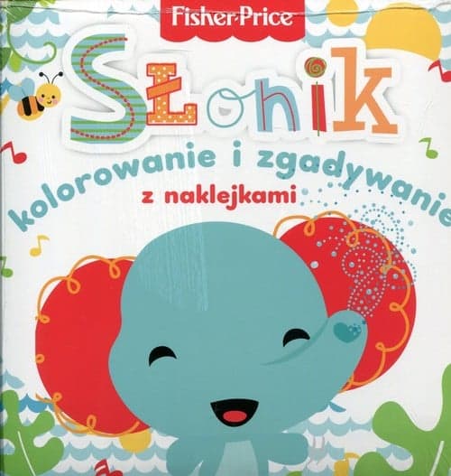Fisher Price Kolorowanka podłogowa Słonik kolorowanie i zgadywanie z naklejkami