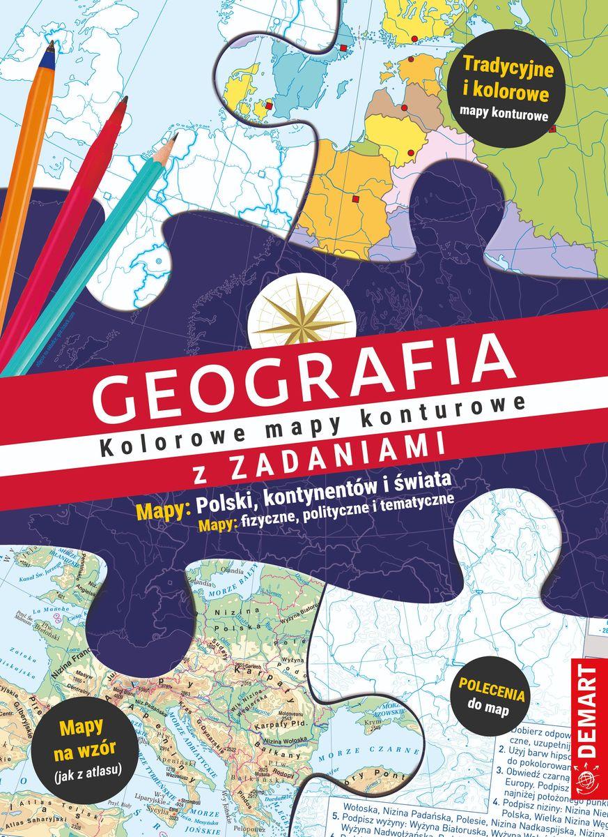 Geografia kolorowe mapy konturowe z zadaniami Mapy: Polski, kontynentów i świata. Mapy: fizyczne, polityczne i tematyczne.