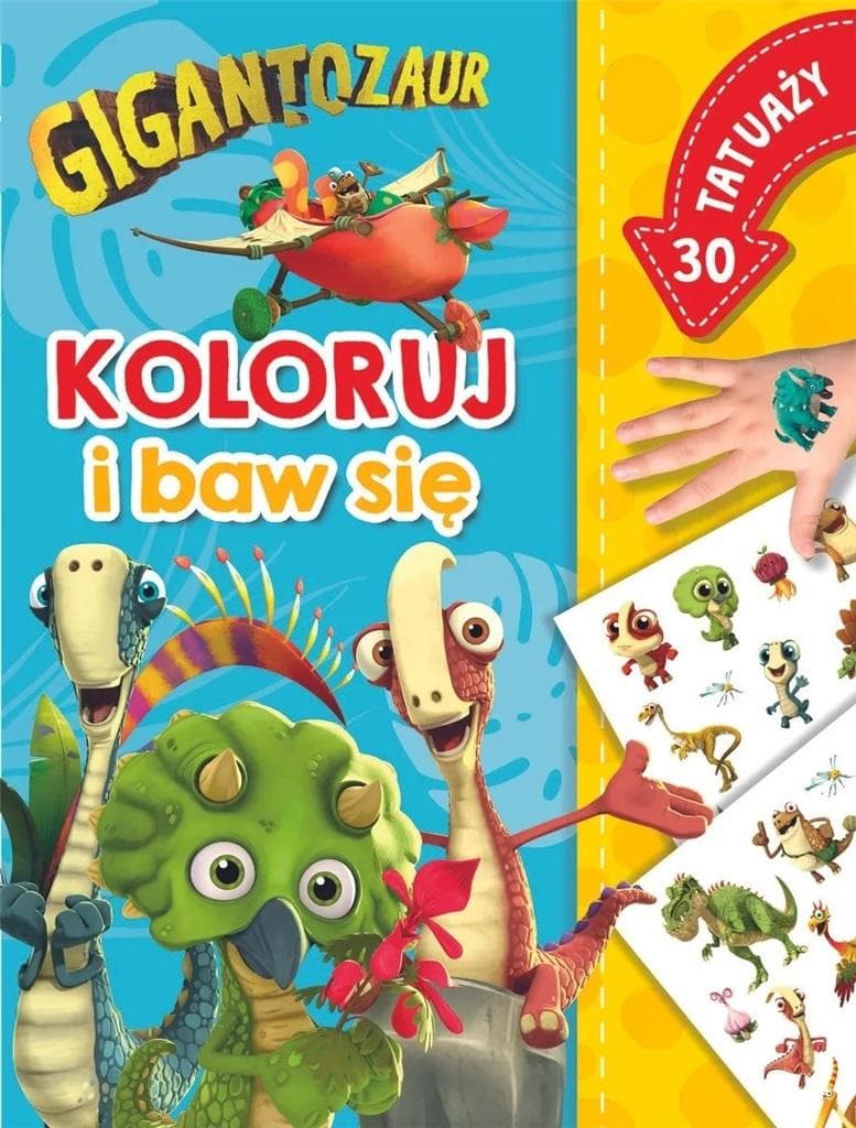 Gigantozaur Koloruj i baw się 30 tatuaży