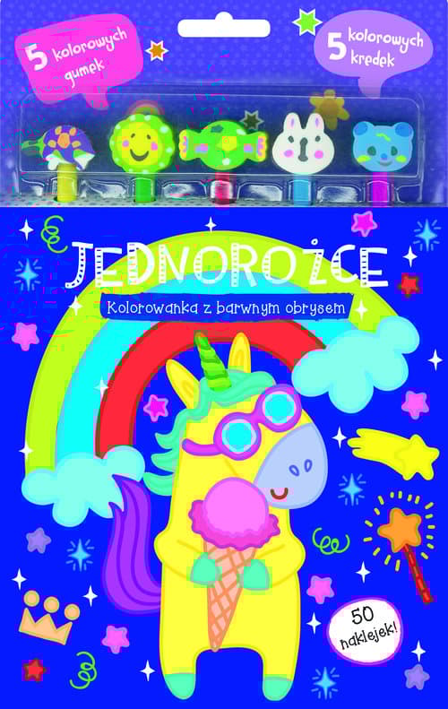 Jednorożce Kolorowanka z barwnym obrysem