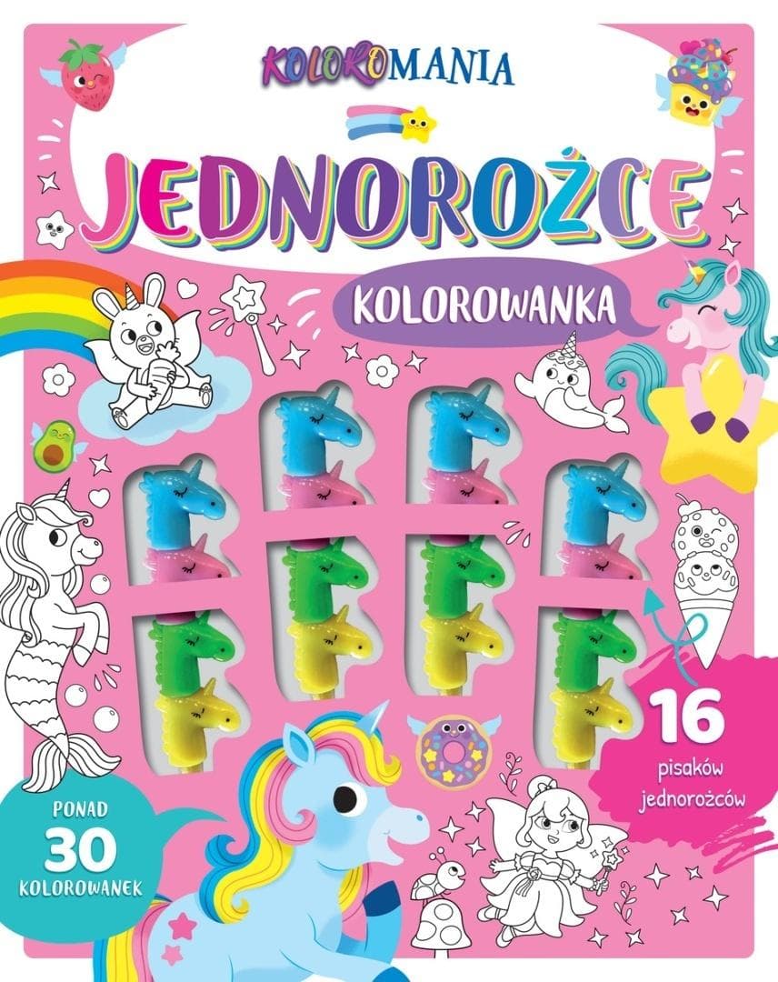 Koloromania. Jednorożce. Kolorowanka