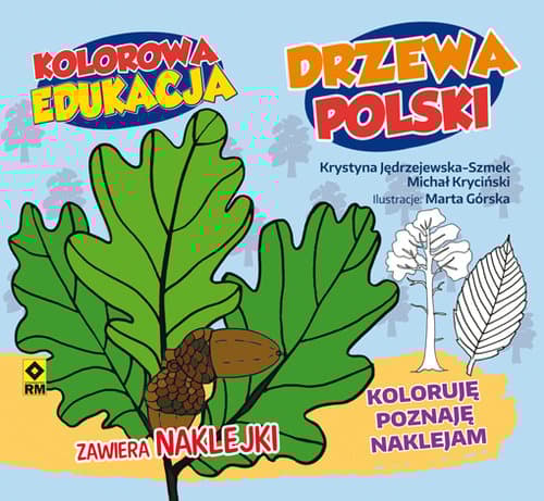 Kolorowa edukacja Drzewa Polski naklejki