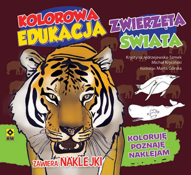 Kolorowa edukacja Zwierzęta świata Naklejka