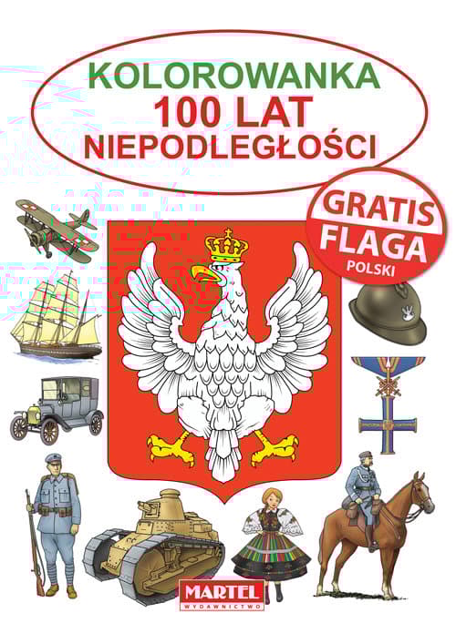 Kolorowanka 100 lat niepodległości flaga Gratis