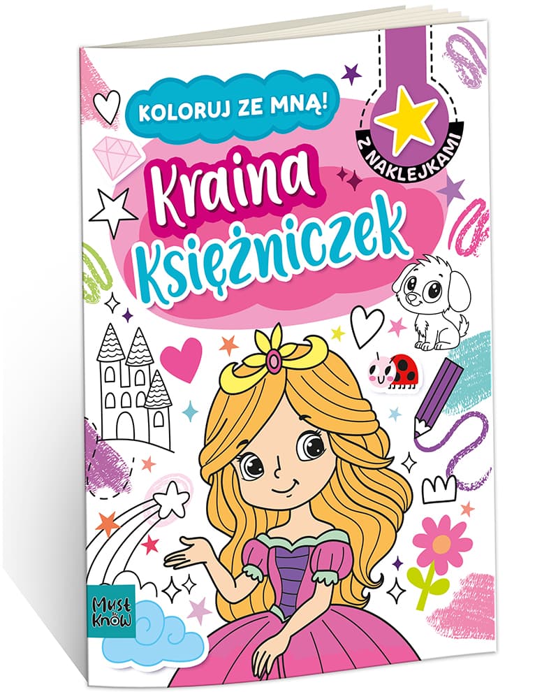 Kolorowanka a4 koloruj ze mną - kraina księżniczek
