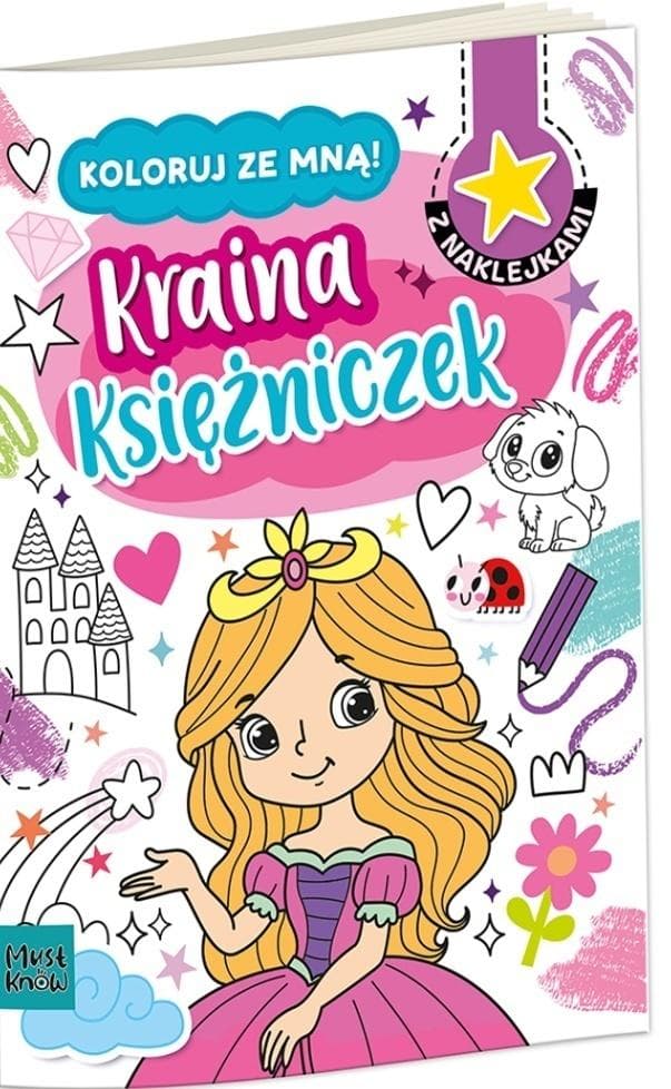 Kolorowanka a4 koloruj ze mną - kraina księżniczek