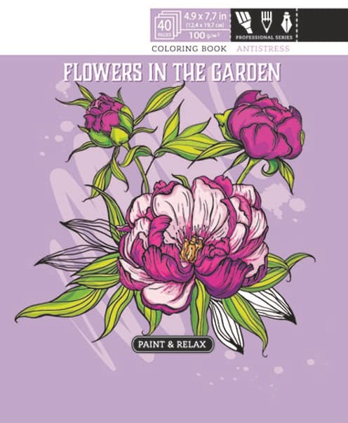 Kolorowanka antystresowa 124x197 20 kartek TW Flowers in the garden