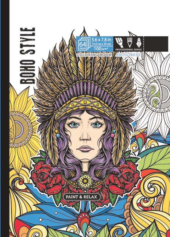 Kolorowanka antystresowa 143x200 32 kartki TW Boho style