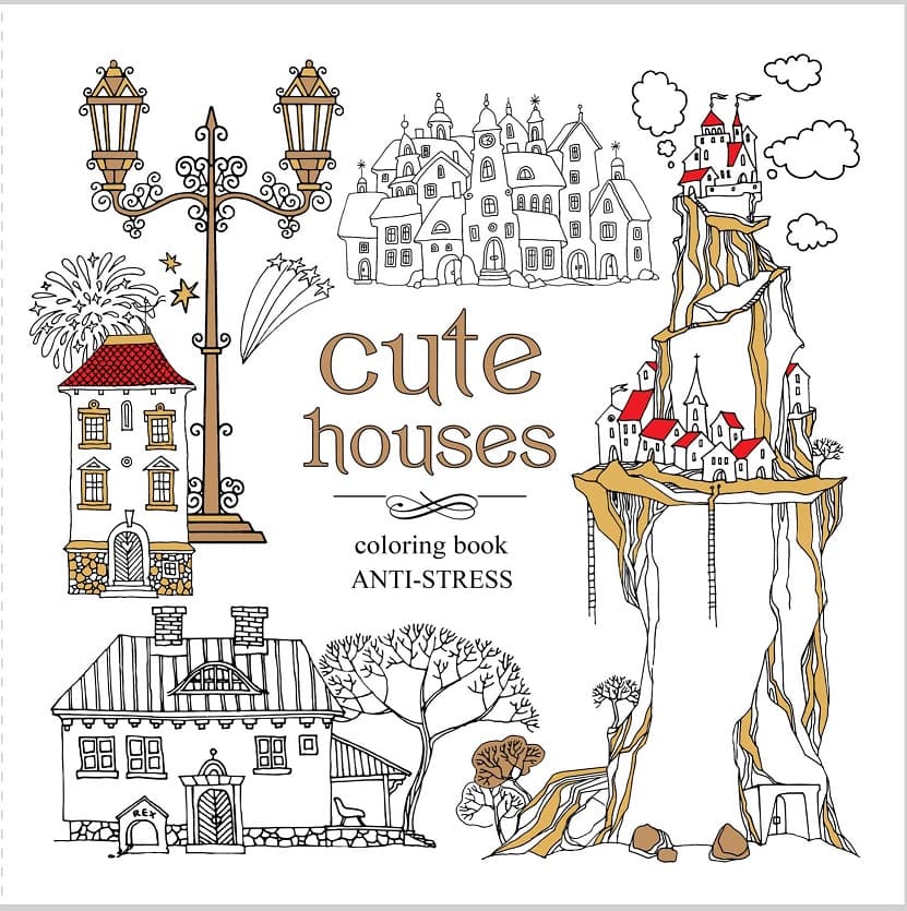 Kolorowanka antystresowa 200x200 12 kartek BR Cute houses