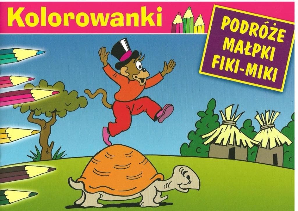 Kolorowanka Podróże Małpki Fiki-Miki (MAŁPKA I ŻÓŁW)