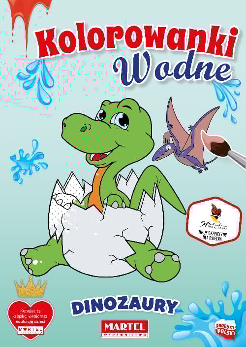 Kolorowanka wodna Dinozaury