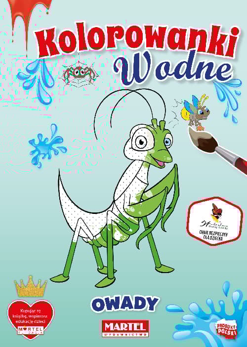 Kolorowanka wodna Owady