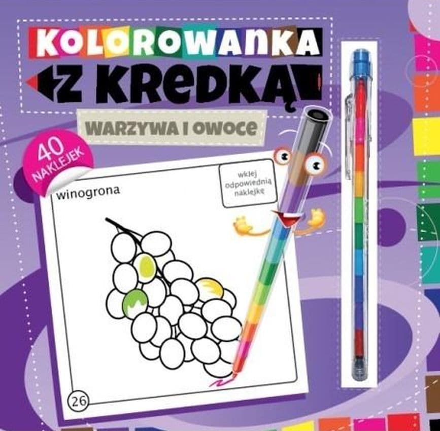 Kolorowanka z kredką Warzywa i owoce