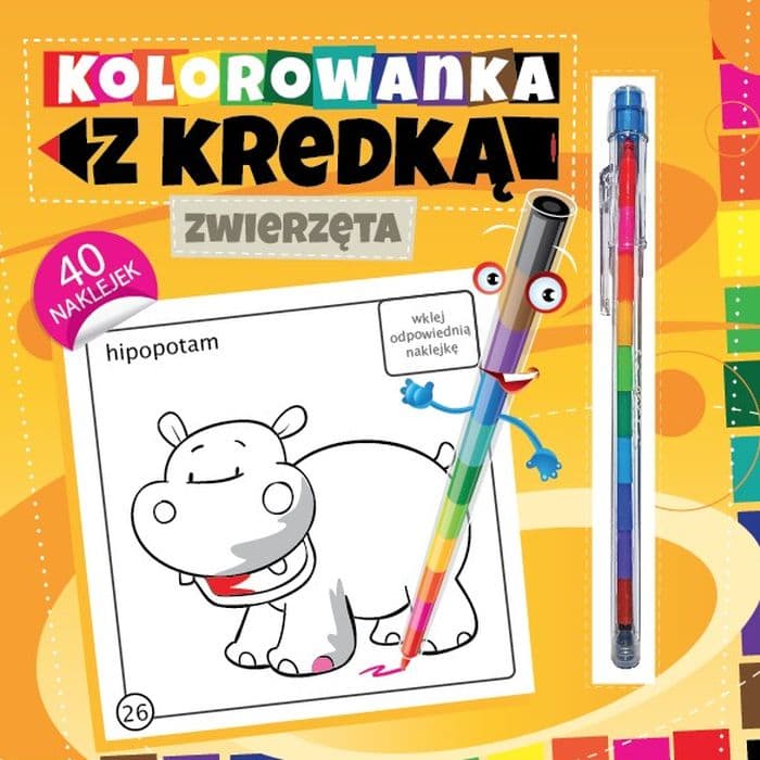 Kolorowanka z kredką Zwierzęta