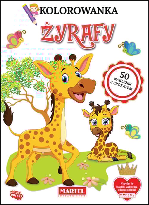 Kolorowanka Żyrafy z naklejkami