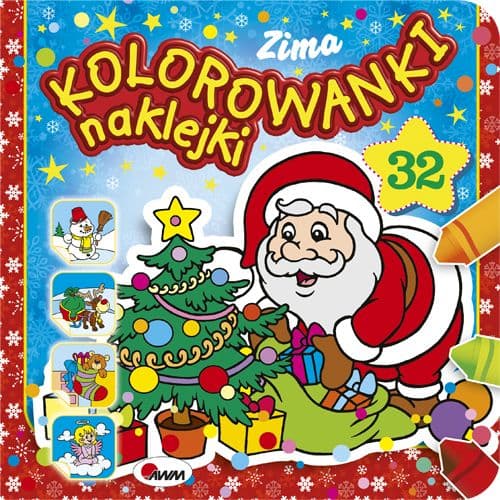 Kolorowanki naklejki Zima