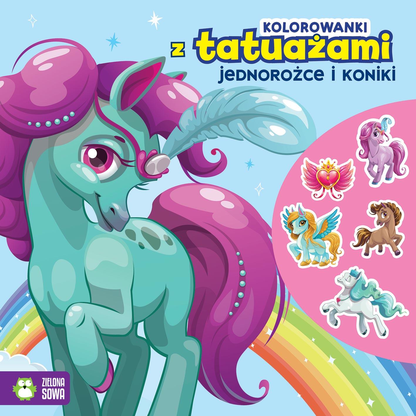 Kolorowanki z tatuażami Jednorożce i koniki
