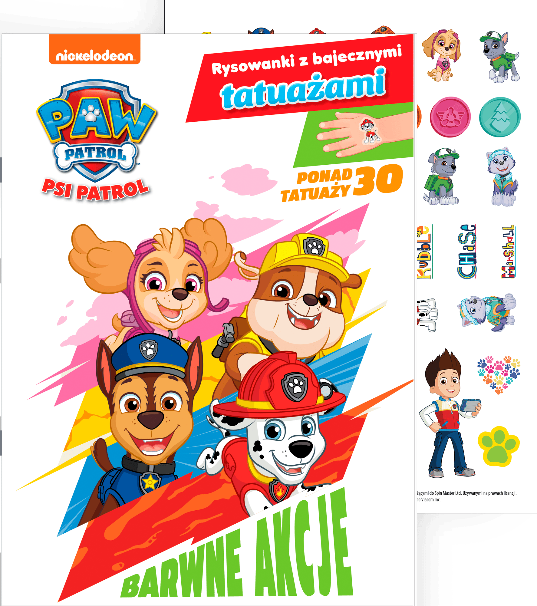 Kolorowe misje. Psi Patrol. Rysowanki z bajecznymi tatuażami