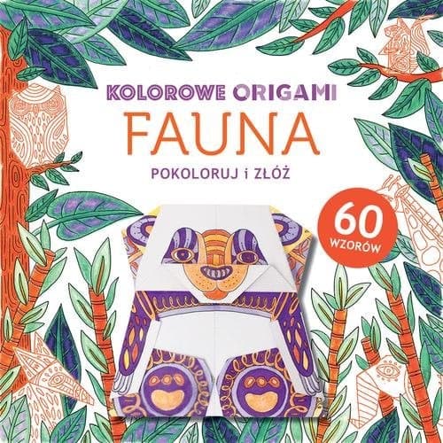 Kolorowe origami Fauna Pokoloruj i złóż