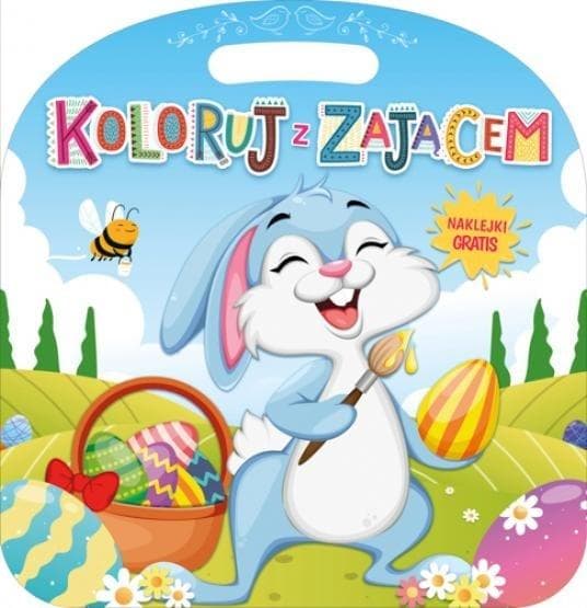 Koloruj z zającem z naklejkami