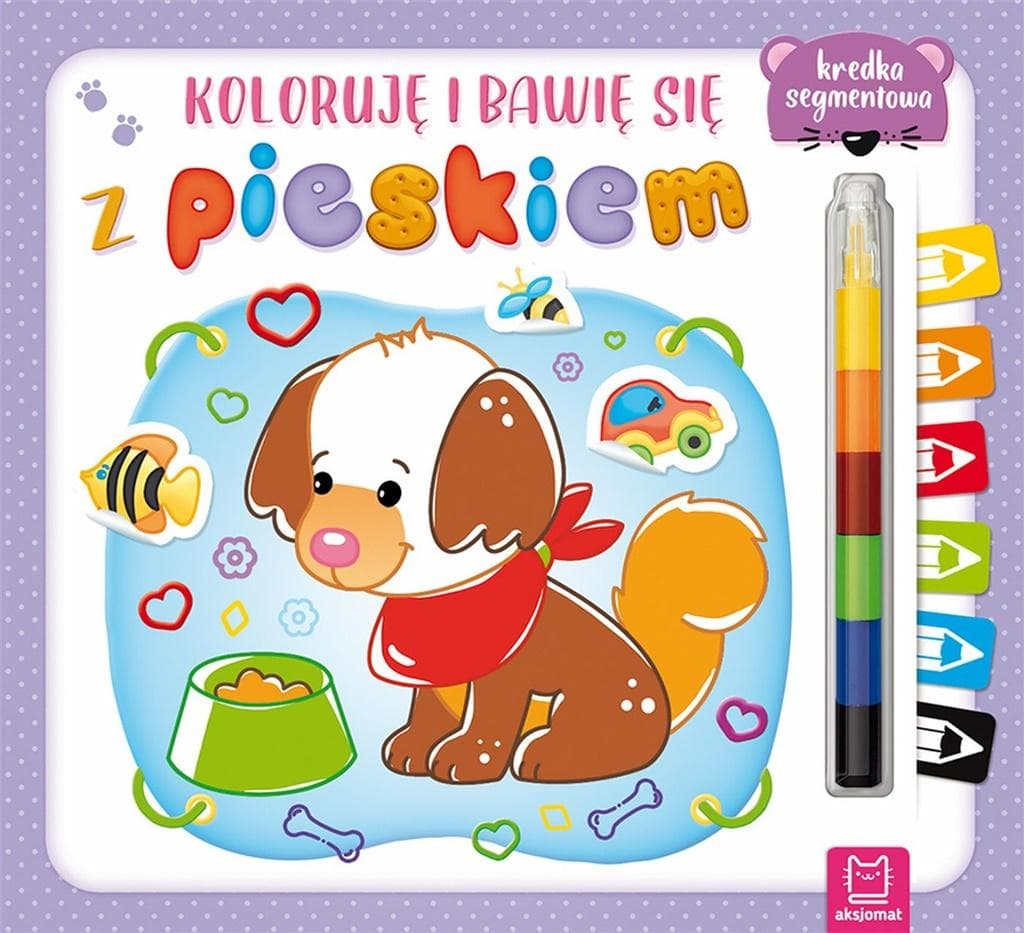 Koloruję i bawię się z pieskiem + kredka segmentowa