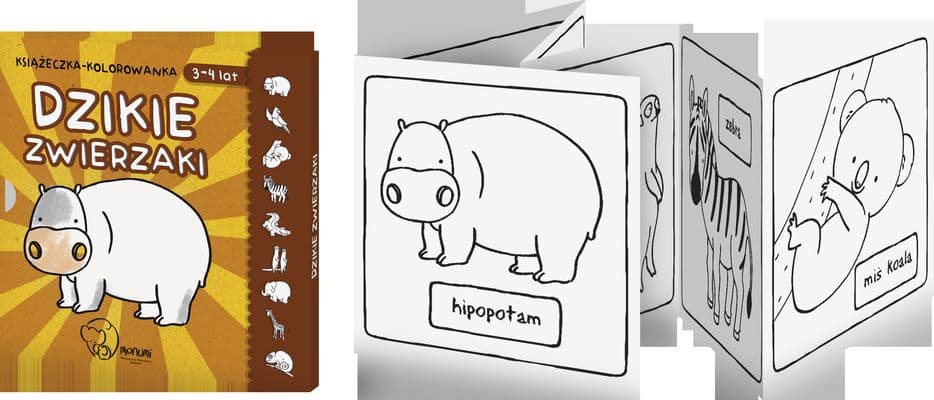 Książeczka kolorowanka dzikie zwierzaki
