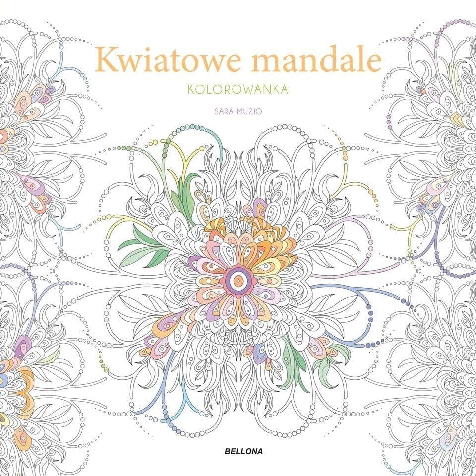 Kwiatowe mandale (kolorowanka)