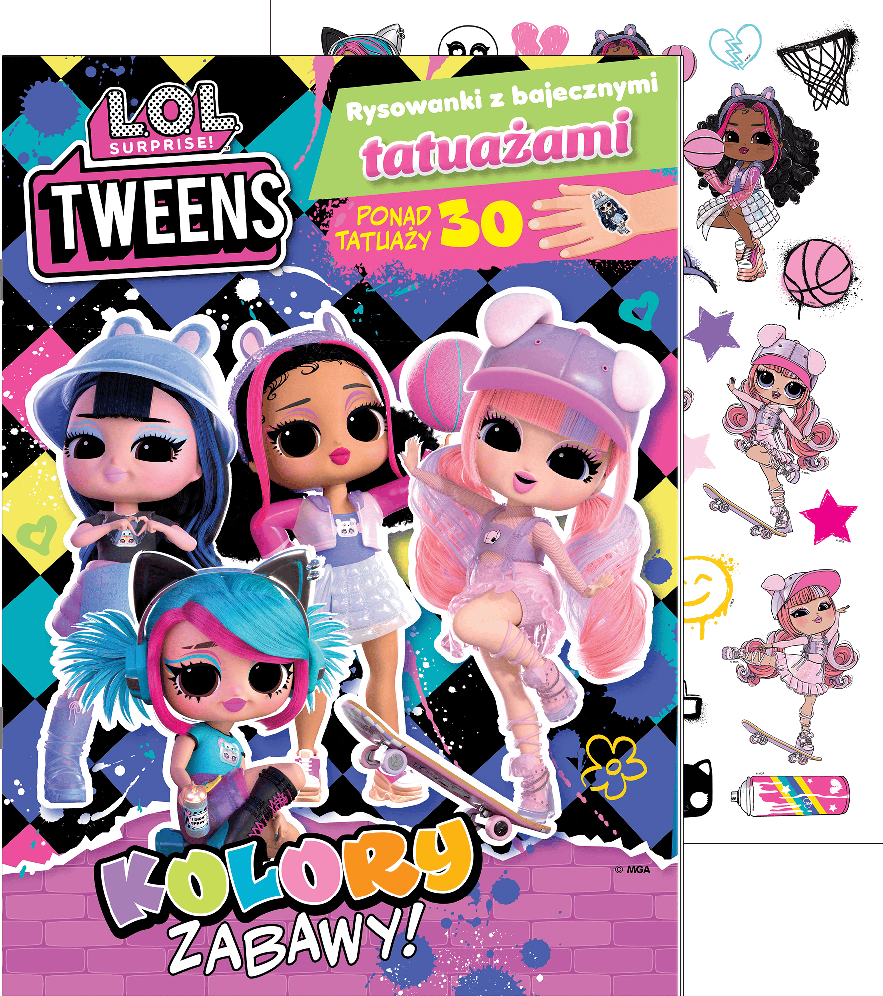 L.O.L. Surprise! Rysowanki z bajecznymi tatuażami Kolory zabawy