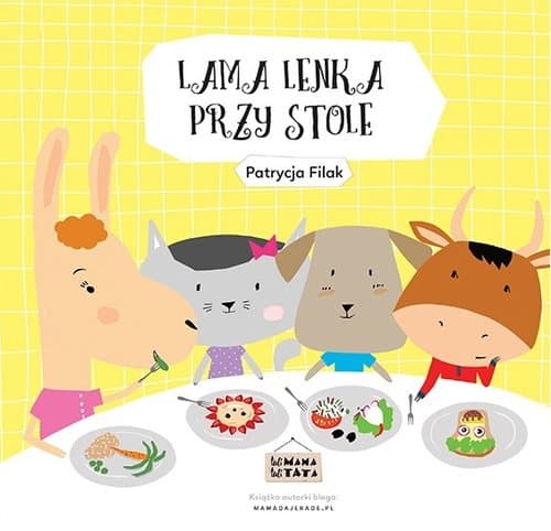 Lama Lenka przy stole