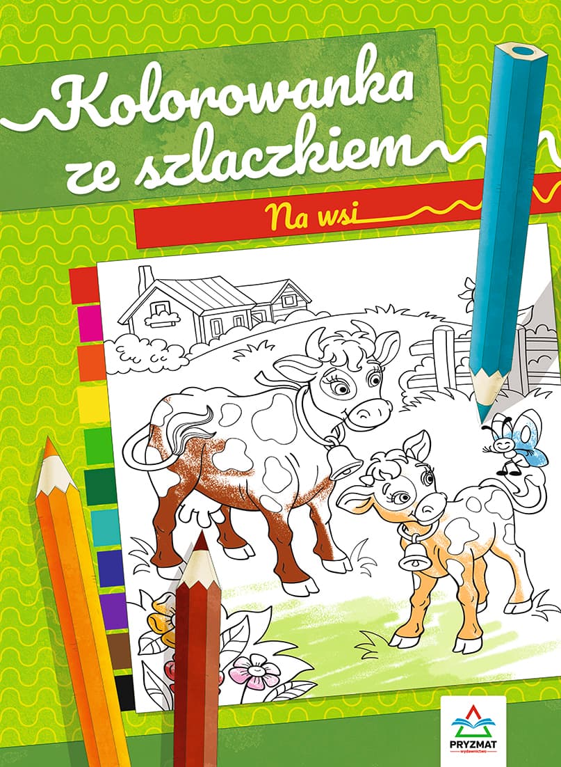 Ma wsi. Kolorowanka ze szlaczkiem