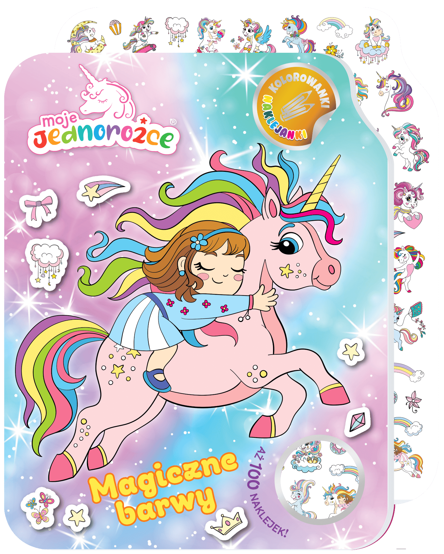 Magiczne barwy. Moje Jednorożce. Kolorowanki naklejanki