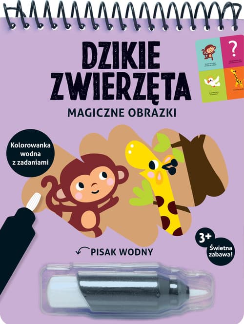 Magiczne obrazki Dzikie zwierzęta Kolorowanka wodna z zadaniami