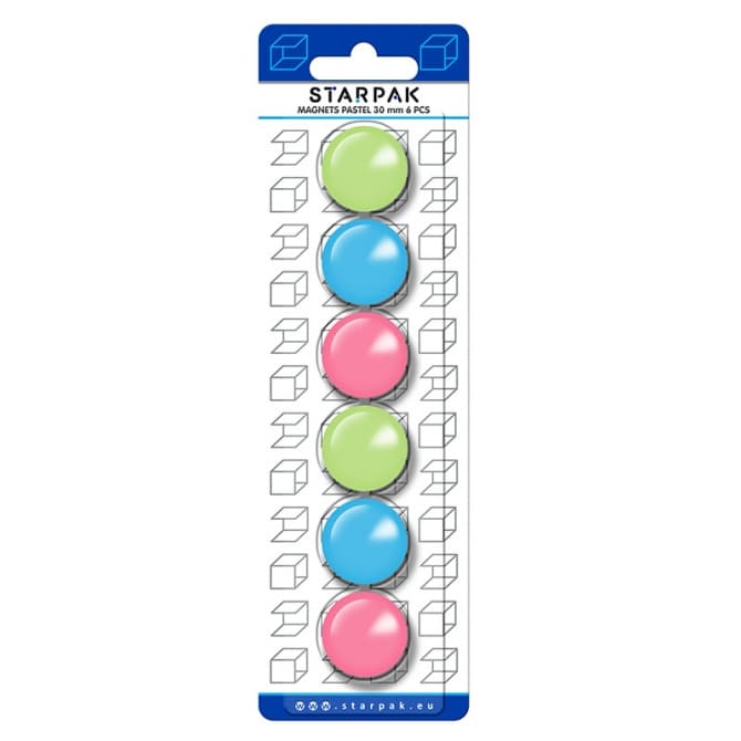 MAGNES MIX PASTEL 30MM 6 SZTUK