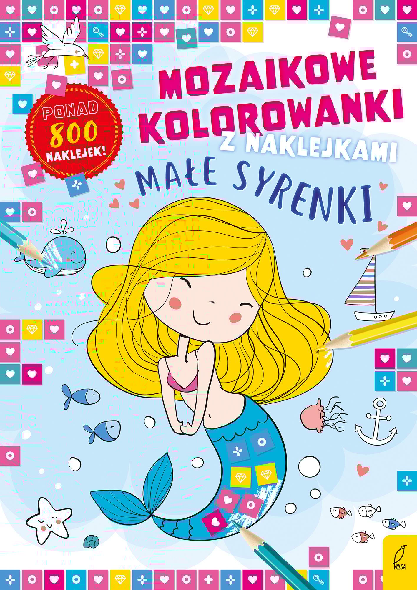 Małe syrenki. Mozaikowe kolorowanki