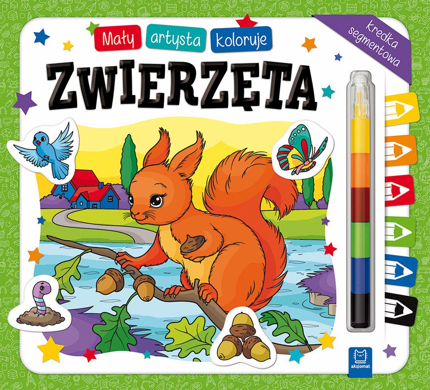 Mały artysta koloruje zwierzęta + kredka segmentowa