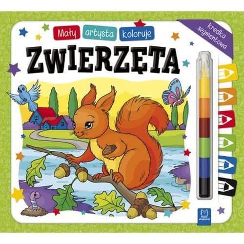 Mały artysta koloruje zwierzęta + kredka segmentowa