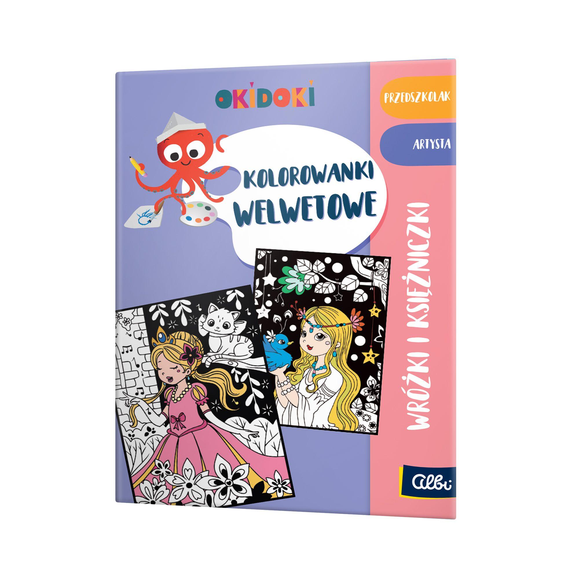 OKIDOKI Kolorowanka welurowa Wróżki i Księżniczki