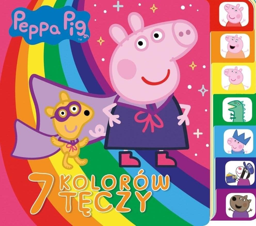 Peppa Pig Książka z registrami 7 kolorów tęczy