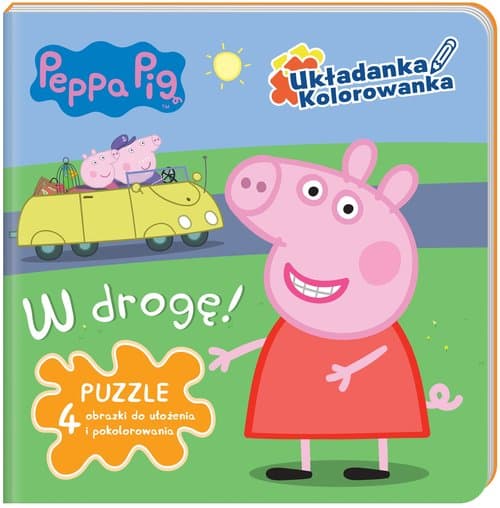 Peppa Pig Układanka - Kolorowanka W drogę.